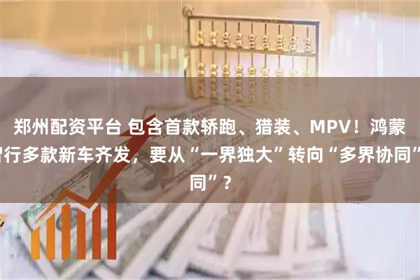 郑州配资平台 包含首款轿跑、猎装、MPV！鸿蒙智行多款新车齐发，要从“一界独大”转向“多界协同”？